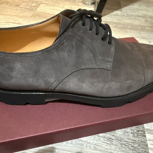 NWT JOHN LOBB Loe Suede Derby Loafers in Charcoal Sz 11.5 - Picture 3 of 10